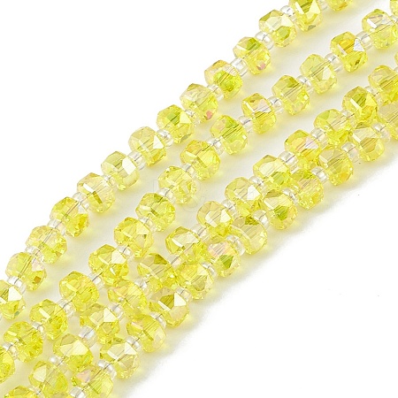 Transparent Electroplate Glass Beads Strands EGLA-F153-AB01-1