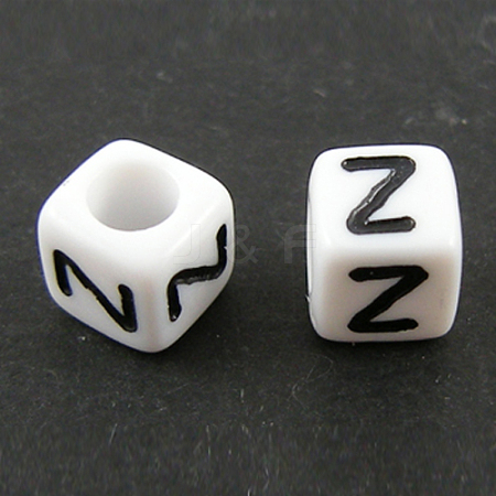 Letter Acrylic European Beads X-OPDL-R050-10mm-Z-1