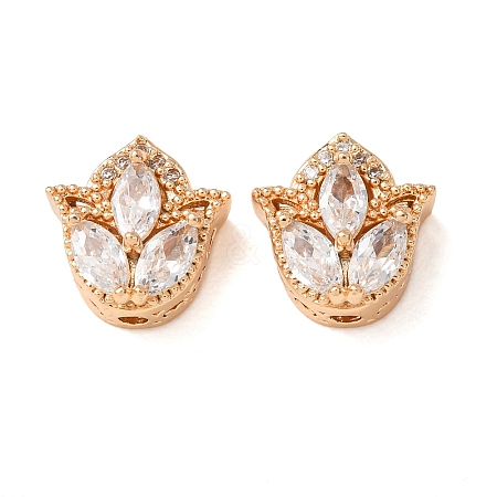 Brass Micro Pave Clear Cubic Zirconia Beads CU-CBAEC99-29G-1
