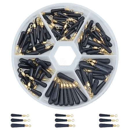 SUPERFINDINGS 60Pcs 3 Styles Brass with Plastic Fishing Rig Floats FIND-FH0001-79-1