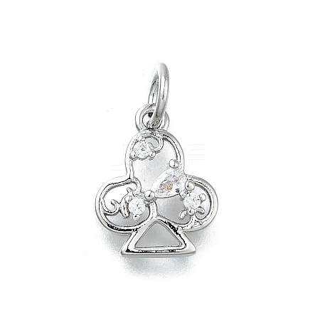 Brass Micro Pave Cubic Zirconia Pendants KK-K400-46P-1