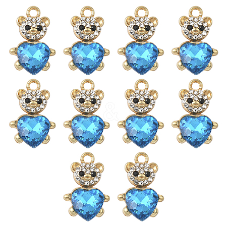 10Pcs Alloy Glass Pendants GLAA-YW0005-41G-02-1