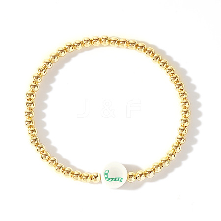 Christmas Brass Beaded Stretch Bracelets DP1194-1-1