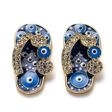 Brass Clear Cubic Zirconia Pendants KK-B028-10G-B-1