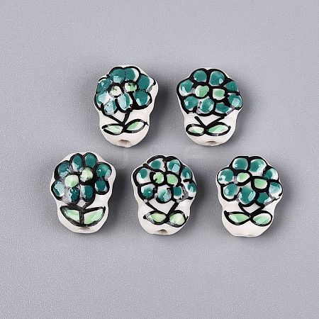 Handmade Porcelain Ceramic Beads PORC-Q005-08E-1