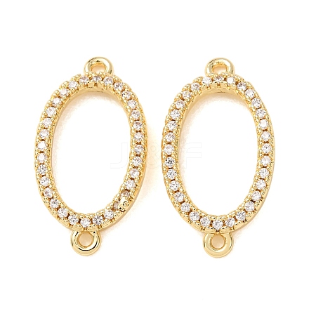 Brass Micro Pave Clear Cubic Zirconia Connector Charms CU-CBA4579-12G-1