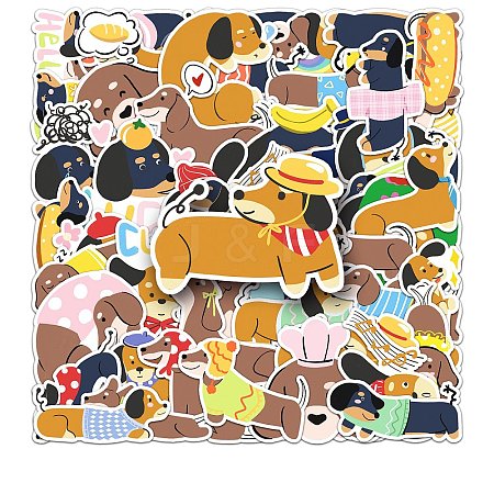 50Pcs 50 Styles PVC Sticker PW-WG36582-01-1