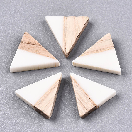 Opaque Resin & Wood Cabochons CRES-N028-001A-B03-1