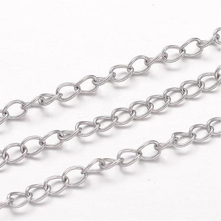 304 Stainless Steel Curb Chains CHS-K004-11P-0.8mm-1