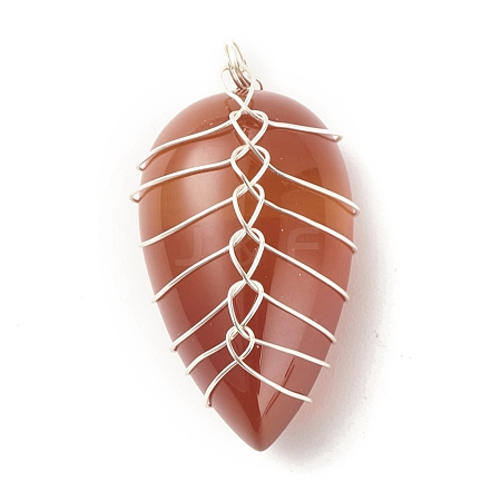 Natural Carnelian Pendants PALLOY-JF01384-03-1