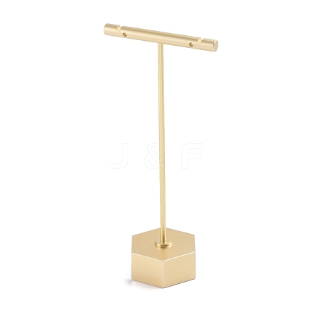 Aluminum Alloy T- Shape Earring Display Stand EDIS-WH0005-07G-B-1