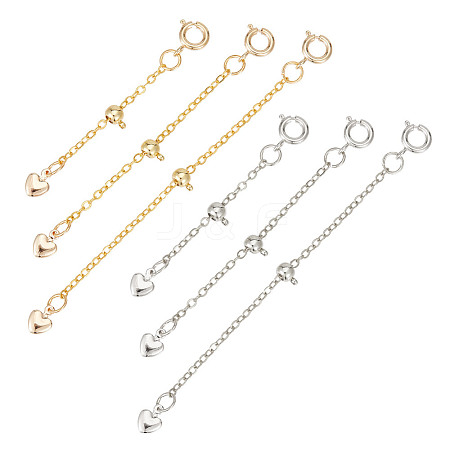 6Pcs 6 Style Brass Chain Extender FIND-AB00044-1