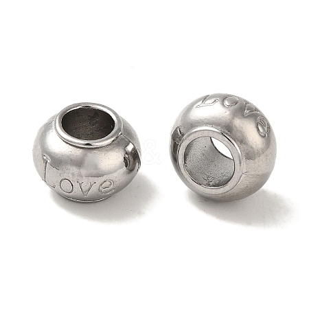 Tarnish Resistant 304 Stainless Steel European Beads STAS-K285-25P-1