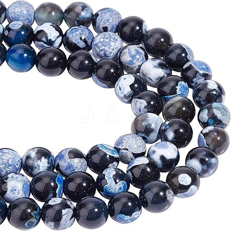 3 Strands Natural Fire Crackle Agate Beads Strands G-NB0003-46-1