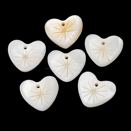 Natural Freshwater Shell Carved Pendants SHEL-K006-70A-1