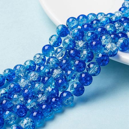 Baking Painted Crackle Glass Bead Strands CCG-S001-8mm-16-1