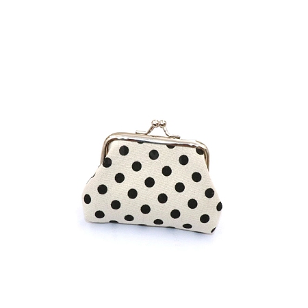 Polka Dot Printed Cloth Kiss Lock Wallets PW-WG6A5FA-02-1