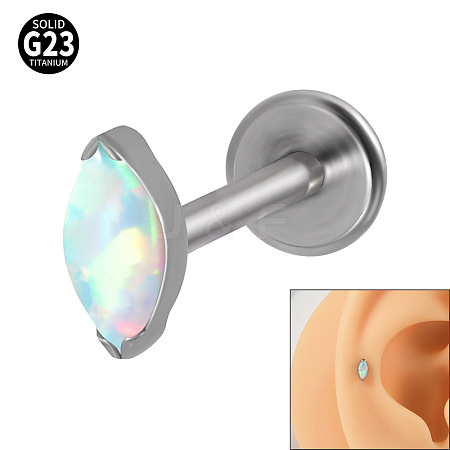 G23 Titanium Cubic Zirconia Horse Eye 17 Gauge Threadless Labrets for Women Men WG9E7C9-10-1