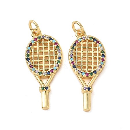 Brass Micro Pave Cubic Zirconia Pendants KK-D502-23B-G-1