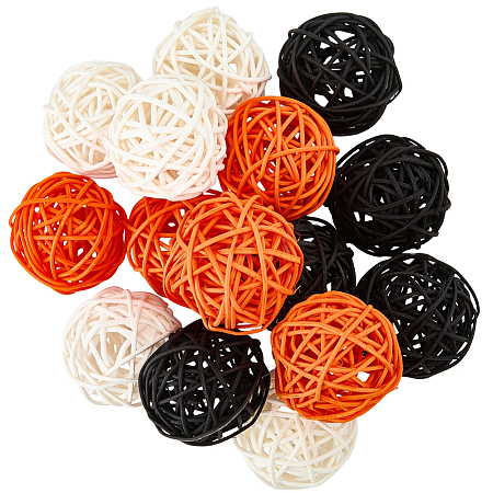15Pcs 3 Colors Wicker Rattan Balls AJEW-SC0004-25A-1