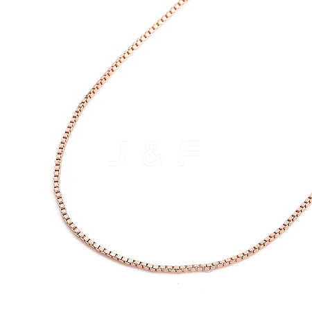 0.9mm Adjustable Slider Brass Box Chain Necklaces for Men Women NJEW-G160-21RG-1