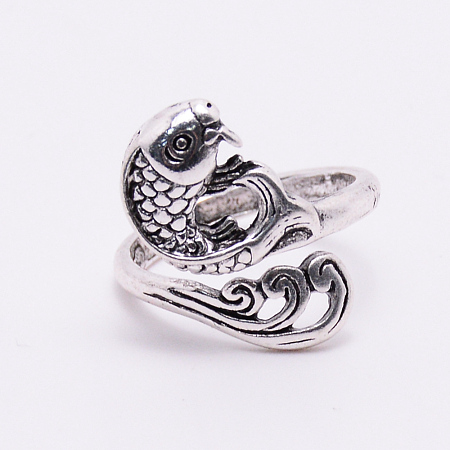 Adjustable Tibetan Style Alloy Cuff Rings PALLOY-WH0076-80AS-RS-1