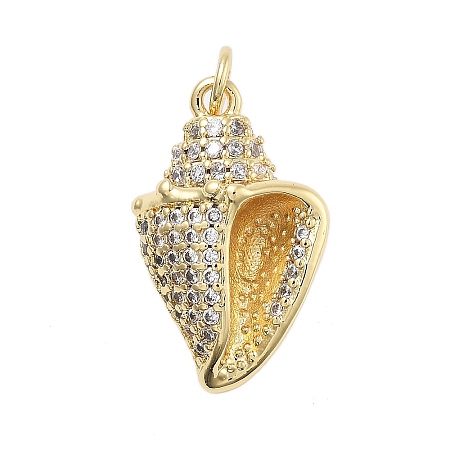 Brass With Cubic Zirconia Pendants KK-Q006-07G-1