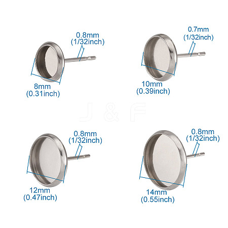 304 Stainless Steel Stud Earring Settings STAS-CD0001-01P-1