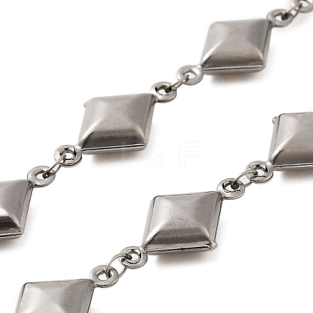 304 Stainless Steel Rhombus Link Chains CHS-G037-03P-1