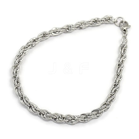 Fashionable 304 Stainless Steel Rope Chain Bracelet Making X-STAS-A028-B054P-1