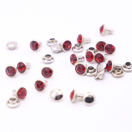 Brass Rhinestone Rivets KK-WH0035-12A-1