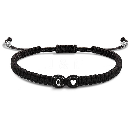 304 Stainless Steel Alphabet Beads Braided Bead Bracelets RY3090-17-1