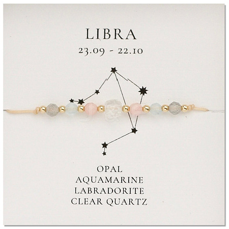 Natural stone constellation bracelet with 12 zodiac signs NR2952-11-1