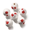 Valentine's Day Element Printed Wood Beads WOOD-R002-01-01-1