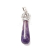 Natural Amethyst Pendants G-G976-01P-12-2