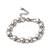 304 Stainless Steel Flat Round Link Chain Bracelet BJEW-Q776-02C-01-1