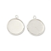 Flat Round Brass Pendant Cabochon Settings KK-K414-14F-S-1