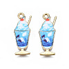 Rack Plating Alloy Enamel Pendants ENAM-T011-138B-2