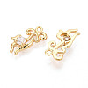 Brass Pave Clear Cubic Zirconia Pendants KK-T077-58G-2