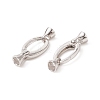 Anti-Tarnish Rhodium Plated 925 Sterling Silver Key Clasps X-STER-F037-140P-3