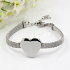 Valentines Gift for Girlfriend Women 304 Stainless Steel Mesh Bracelets X-BJEW-J038-47-1