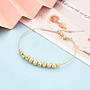 Adjustable Brass Beaded Slider Bracelets for Women BJEW-T022-22G-1