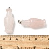 Natural Rose Quartz 3D Pendants G-K385-10P-02-3