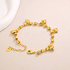 Vintage Beach Brass Heart Tassel Anklets for Women QQ1110-2-1