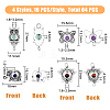 64Pcs 4 Styles Natural Mixed Stone Connector Charms FIND-FH0005-85-2