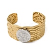 Hammered 304 Stainless Steel Cuff Bangles for Women BJEW-Z177-01GP-01-4