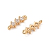 SHEGRACE Brass Pave Clear Cubic Zirconia Connector Charms XGRQ7H241-952G-2