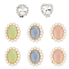8Pcs 5 Styles Resin & ABS Imitation Pearl & Iron &  Glass Shoe Buckle Clips FIND-CP0002-95-1
