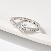 S925 Sterling Silver Adjustable Letter Rings for Women RJEW-M068-01P-K-5