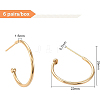 Brass Half Hoop Earrings EJEW-BC0001-03G-2